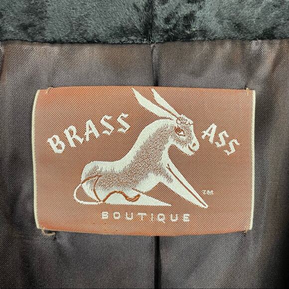 Vintage Black Faux Fur Jacket Rhinestone Buttons Borella Fur - Picture 7 of 12